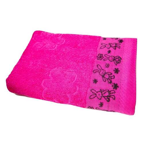 pink and black floral fabric with a black flower design.