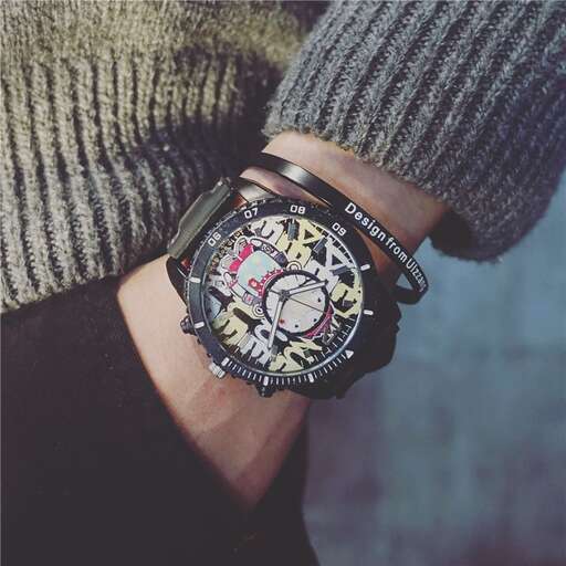 the watch is made of a pattern.