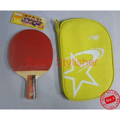 a small yellow and green case with a red tennis racquet.