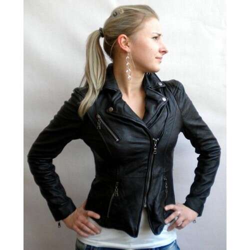 leather jacket with a zipper
