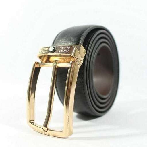 a leather belt with a gold buckle