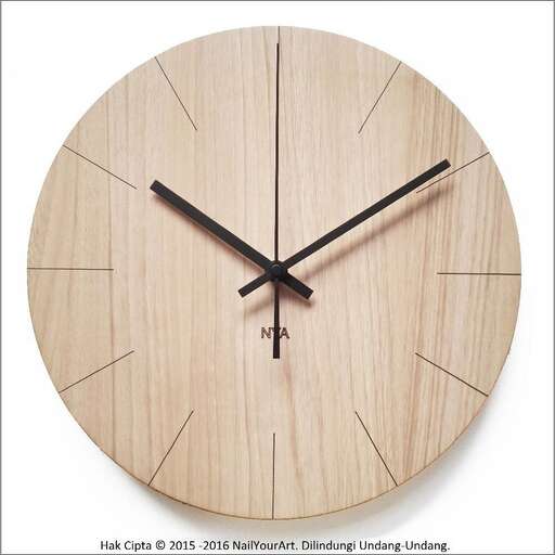 this clock is made from a wooden block.