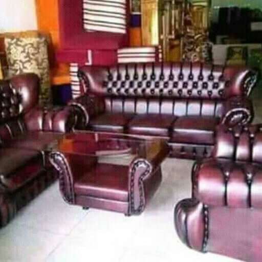 a leather couch in a room