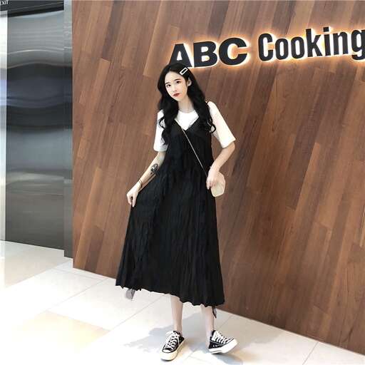 a girl in a dress