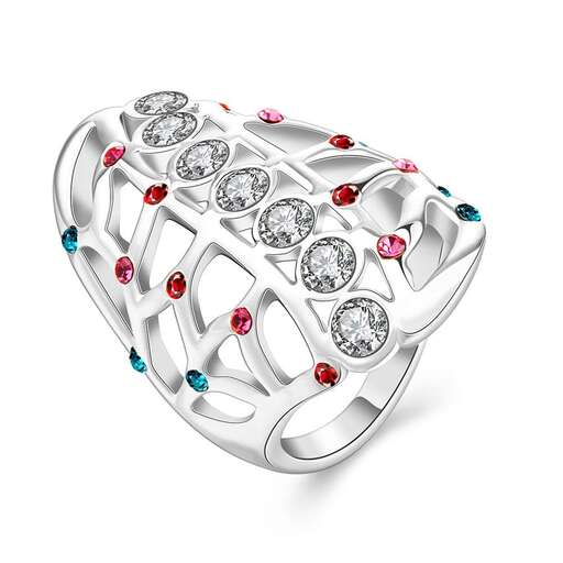 3d illustration isolated white gold ring with diamonds on a white background