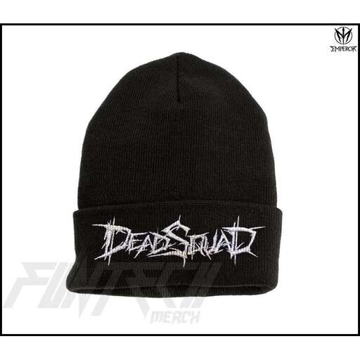 a beanie with a hoodie and a logo