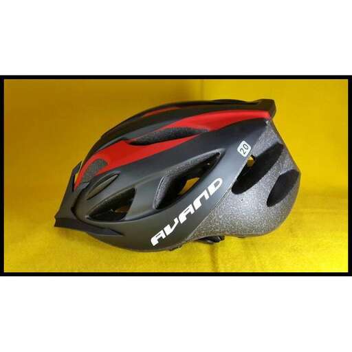a helmet for the cyclist.