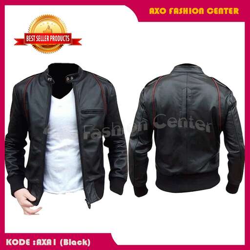 men's leather jacket with a white t - shirt