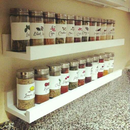 this is a great idea for a shelf in the kitchen.