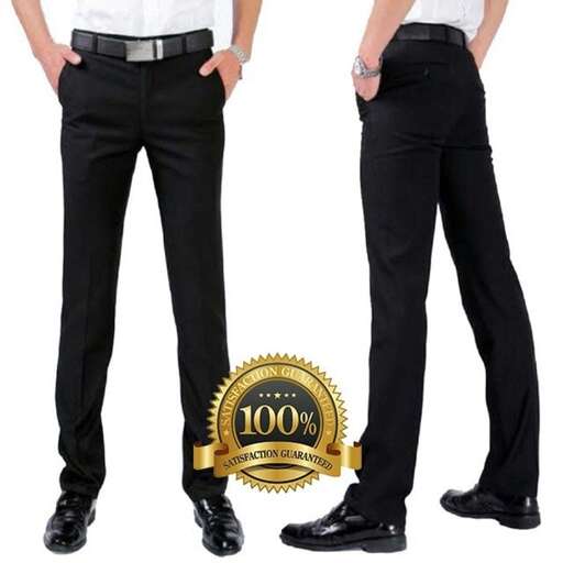 black trousers for men that are too big for him