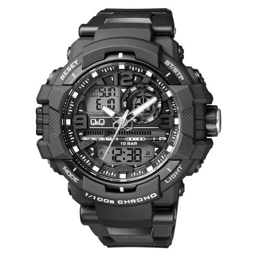 the watch is made of black leather and is designed to look like a watch.