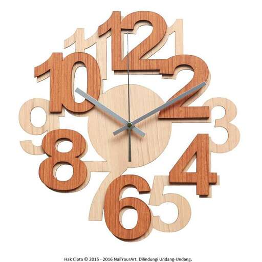 clock made of wood with numbers from the year