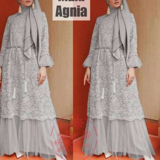 person in a grey dress