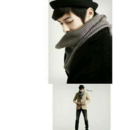 a man in a hat and scarf