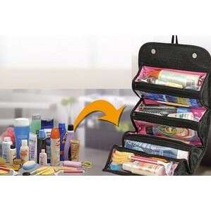 a black bag with a black case on a table.