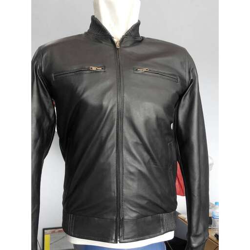 leather jacket with a zipper