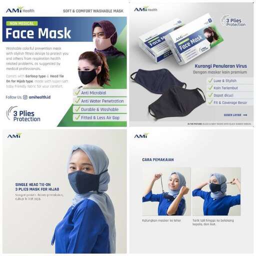 a medical poster for a woman with a mask on her face.