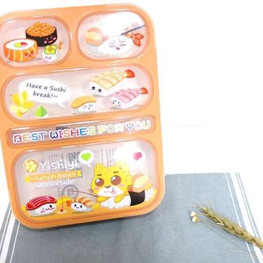 a box of food that is on a table.