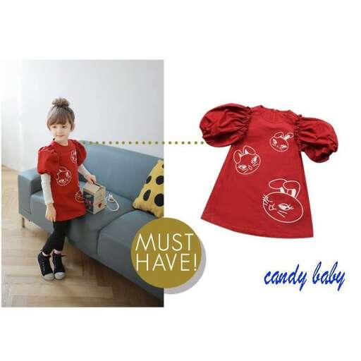 a baby's dress with a cute print.