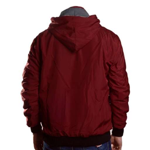jacket with a hood on the back