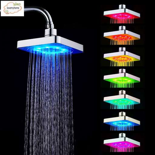 this shower head is made of glass and steel.