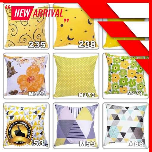 a selection of colorful pillows.