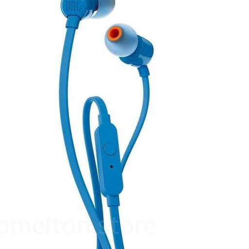 a pair of blue earphones