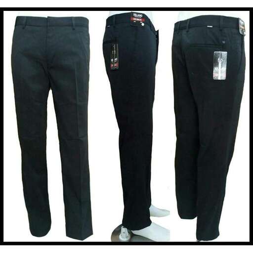 a pair of black jeans with a pocket on the side.