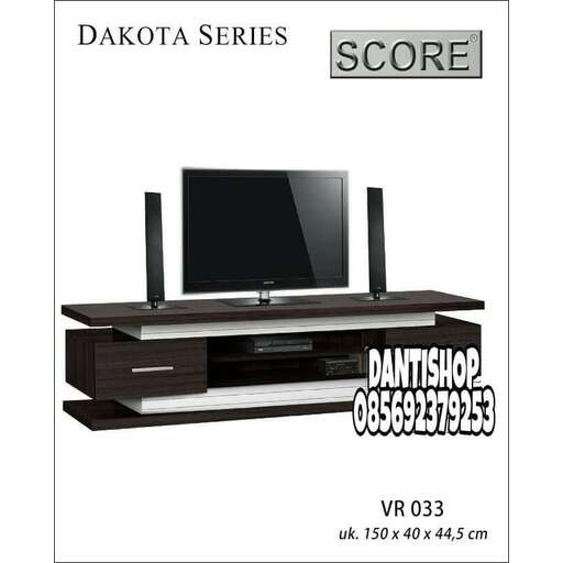 a tv stand with a tv on it