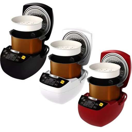 a set of three hot water heaters with a white background.