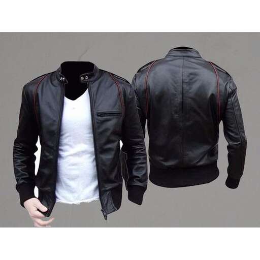 leather jacket with a zipper