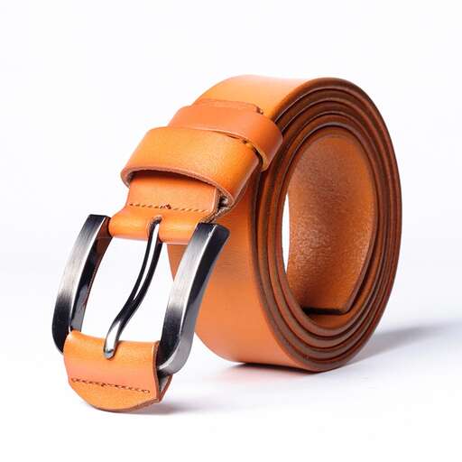 leather belt with a buckle