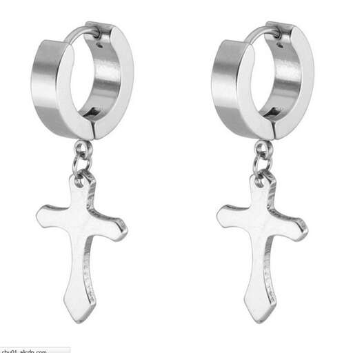 a pair of sterling silver earrings