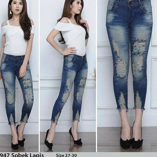 i love the ripped jeans.