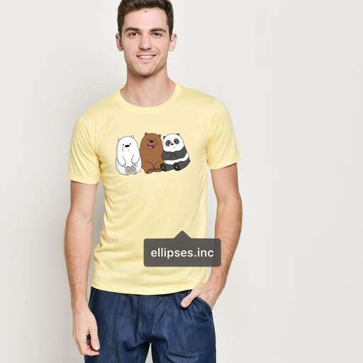 a smiling young man with a panda on his chest.