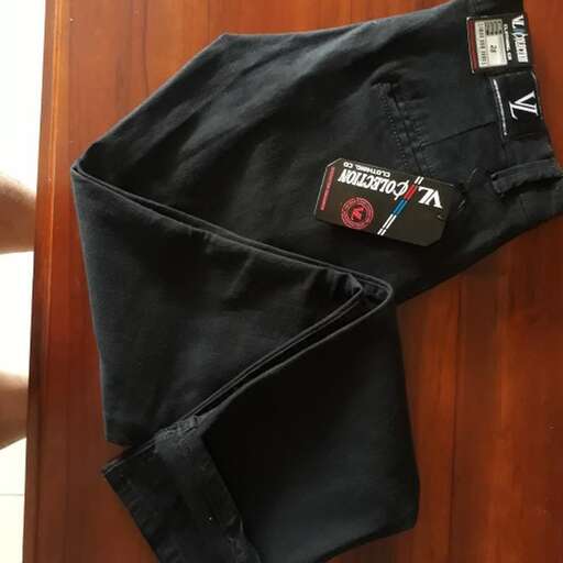 the bag is made from a recycled denim jacket.