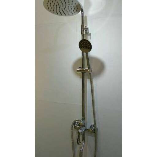 a shower head with a light attached to it.