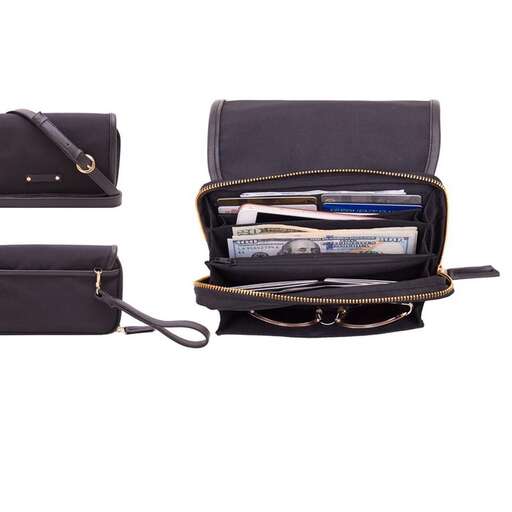 a bag that is made out of leather.