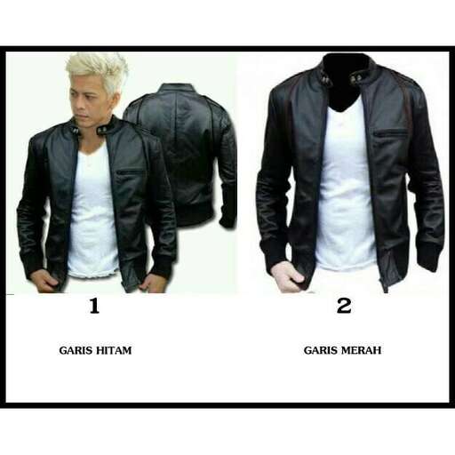 a leather jacket with a white t - shirt.