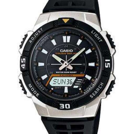 watch - black watch with a white dial