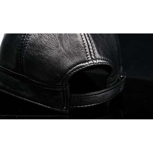 leather cap with a zipper