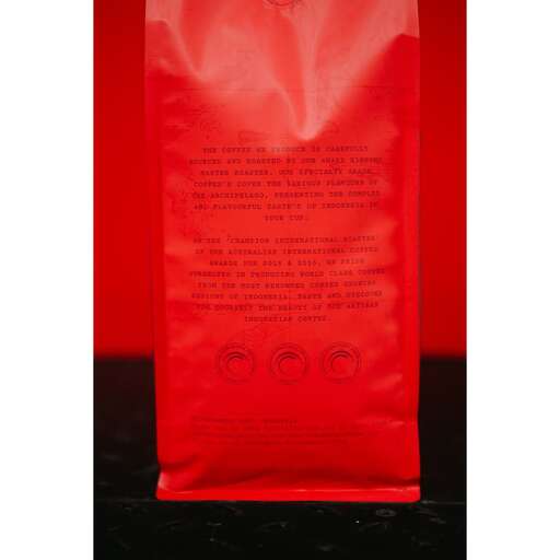 the bag is red with a black outline.