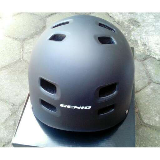 the helmet is a helmet that is on a table.