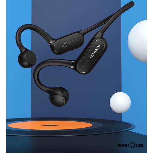 a blue background with a pair of headphones.