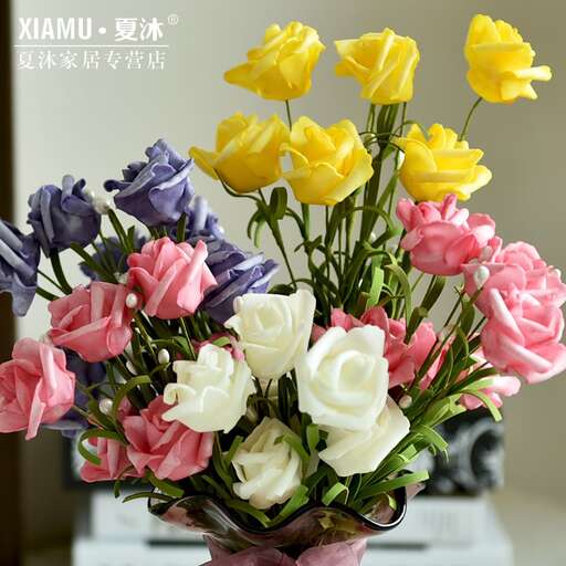 a bouquet of flowers in a vase.