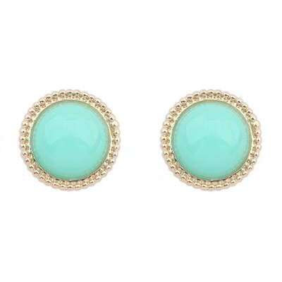 turquoise and gold earrings with a beautiful turquoise stone.