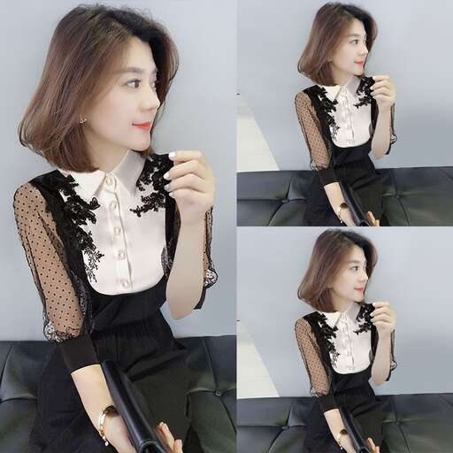 black lace dress with lace trim.