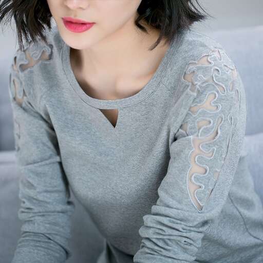 a woman with a short haircut