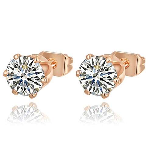 a pair of 18k gold and diamond earrings