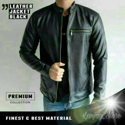 leather jacket with a zipper